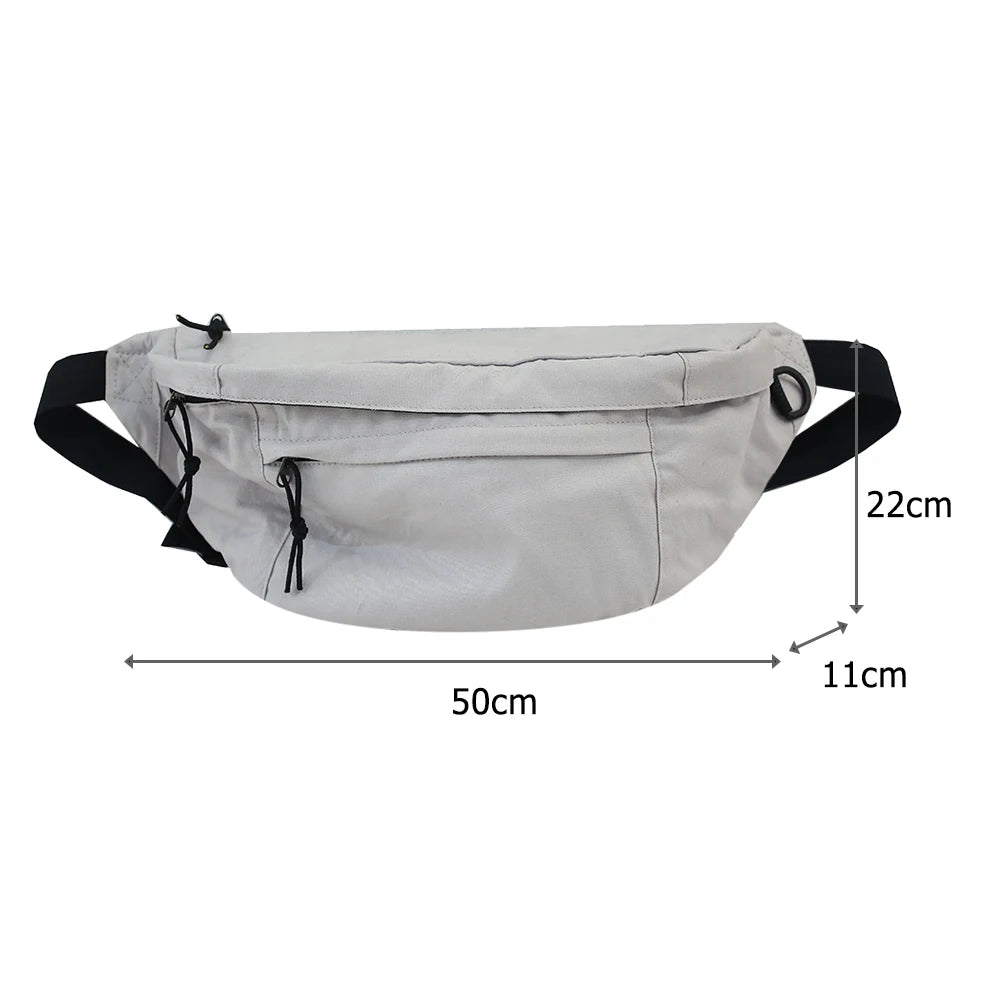 Large Capacity Canvas Fanny Pack Waist Bag for Men and Women