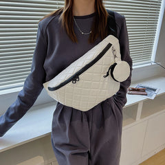 Large Capacity Waist Bag PU Leather Fanny Pack for Women