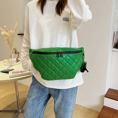 Large Capacity Waist Bag PU Leather Fanny Pack for Women