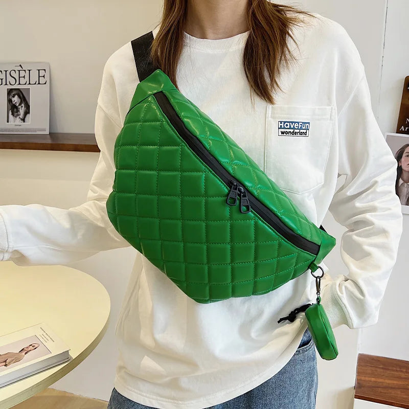 Large Capacity Waist Bag PU Leather Fanny Pack for Women