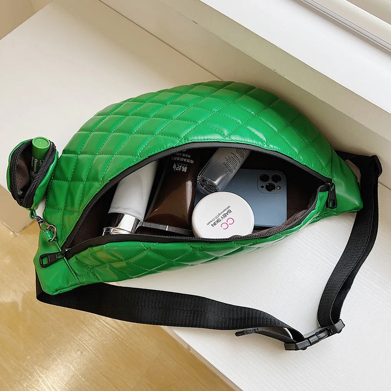 Large Capacity Waist Bag PU Leather Fanny Pack for Women