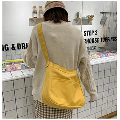 Canvas Shoulder Bag Large Capacity Satchel