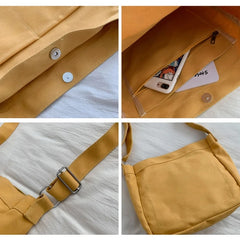 Canvas Shoulder Bag Large Capacity Satchel