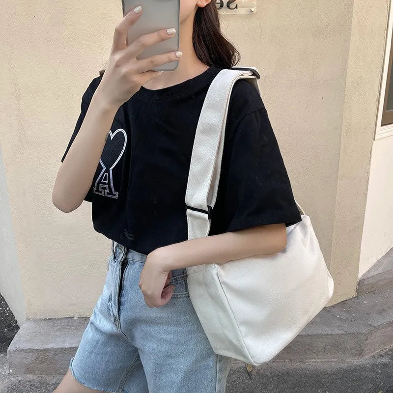 Large Capacity Canvas Shoulder Bag Female Handbag Satchel