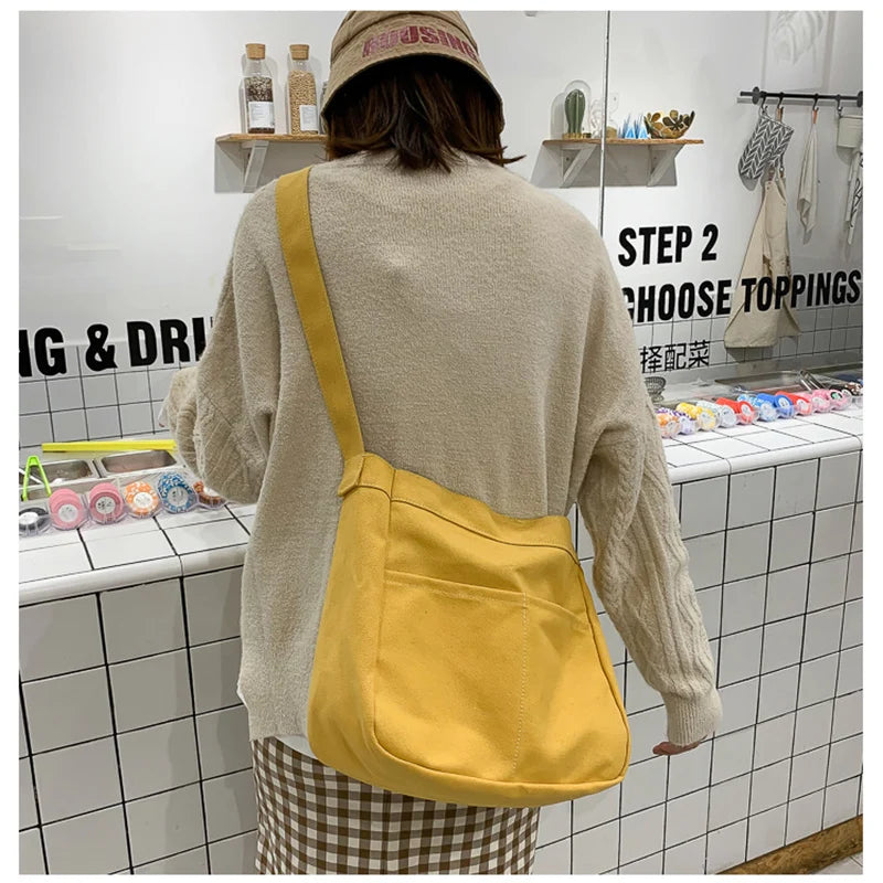 Large Capacity Canvas Shoulder Bag Women Handbag Satchel Crossbody Bag