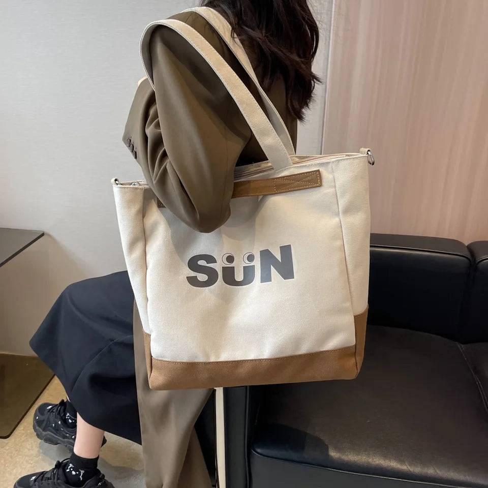 Large Capacity Canvas Shoulder Bags Female Handbags Satchel Cotton Clot