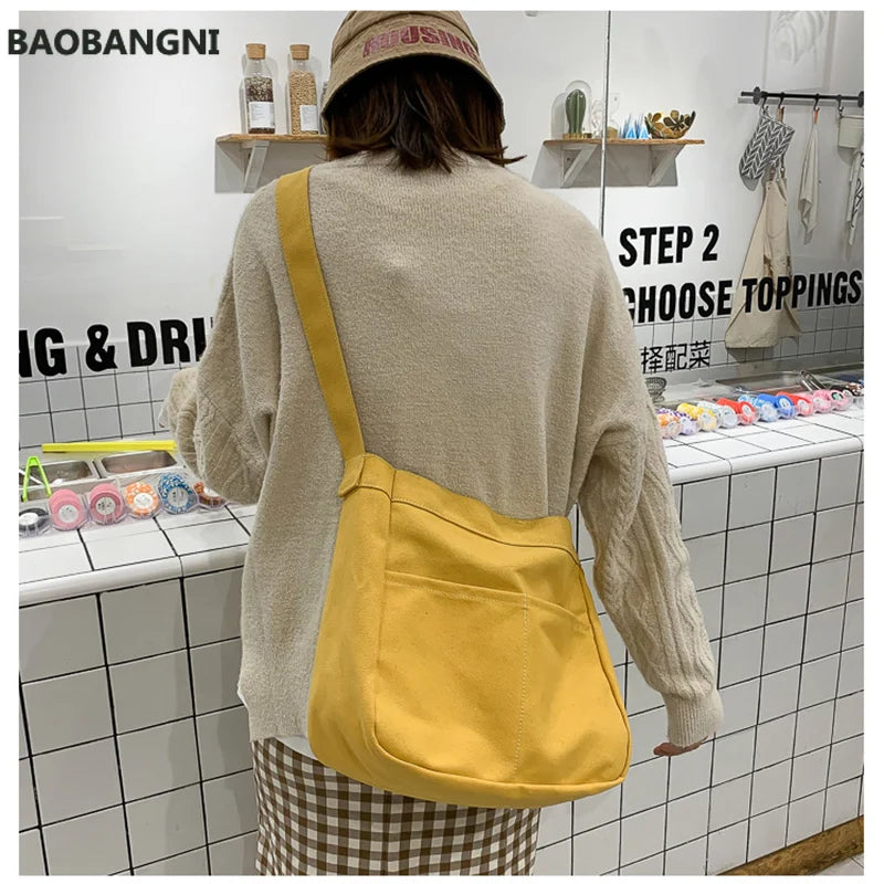 Large Capacity Canvas Shoulder Bag Female Handbags Satchel Crossbody Bag
