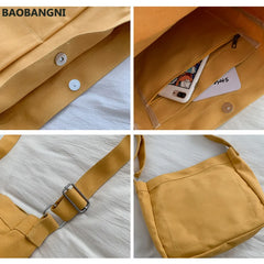 Large Capacity Canvas Shoulder Bag Female Handbags Satchel Crossbody Bag