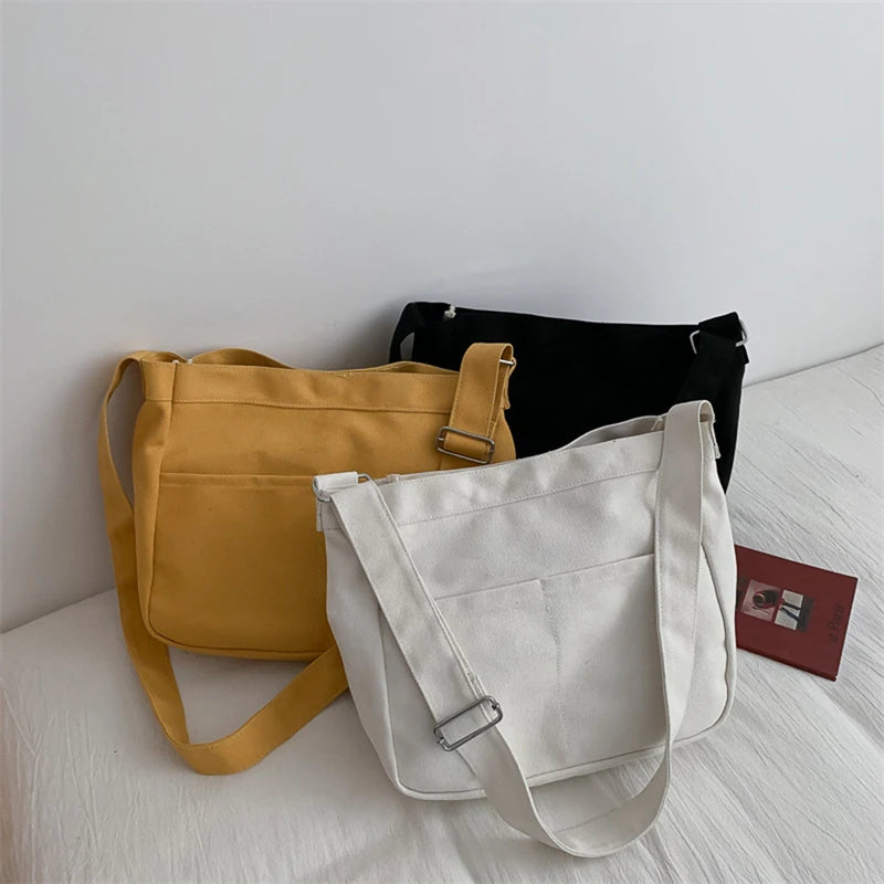 Large Capacity Canvas Shoulder Bag Female Handbag Crossbody Bag Women School Bag
