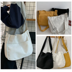 Large Canvas Shoulder Bags Ladies Handbags Satchel Cotton Tote Crossbod