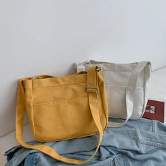 Large Canvas Shoulder Bags Ladies Handbags Satchel Cotton Tote Crossbod