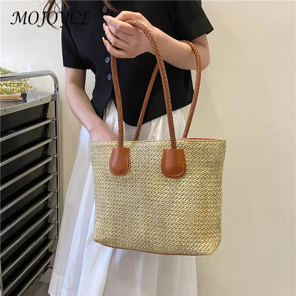 Large Capacity Summer Bags Female Handwoven Shoulder Tote Bag