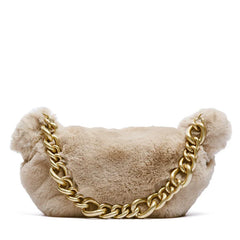 Thick Chain Plush Single Shoulder Handbag Winter Women's Bag