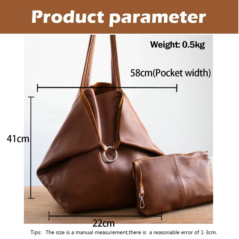 Large Capacity Tote Bags Women Shopper Bag Handbag PU Leather Soft Shoulder Bags