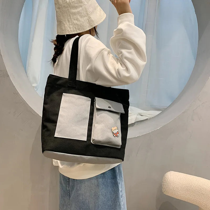 Canvas Large Capacity Women's Handbag Summer Female Crossbody Bags