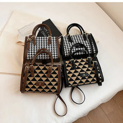 Large Capacity Tote Shoulder Bags Women PU Leather Handbags Vintage Messenger Ba