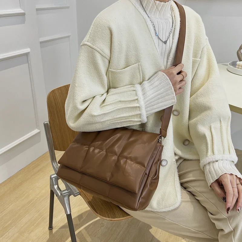 Large Capacity Totes Women Shoulder Bag Quilted Shopper Bag