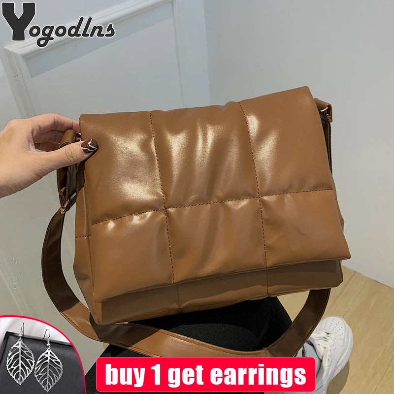 Large Capacity Totes Women Shoulder Bag Quilted Shopper Bag