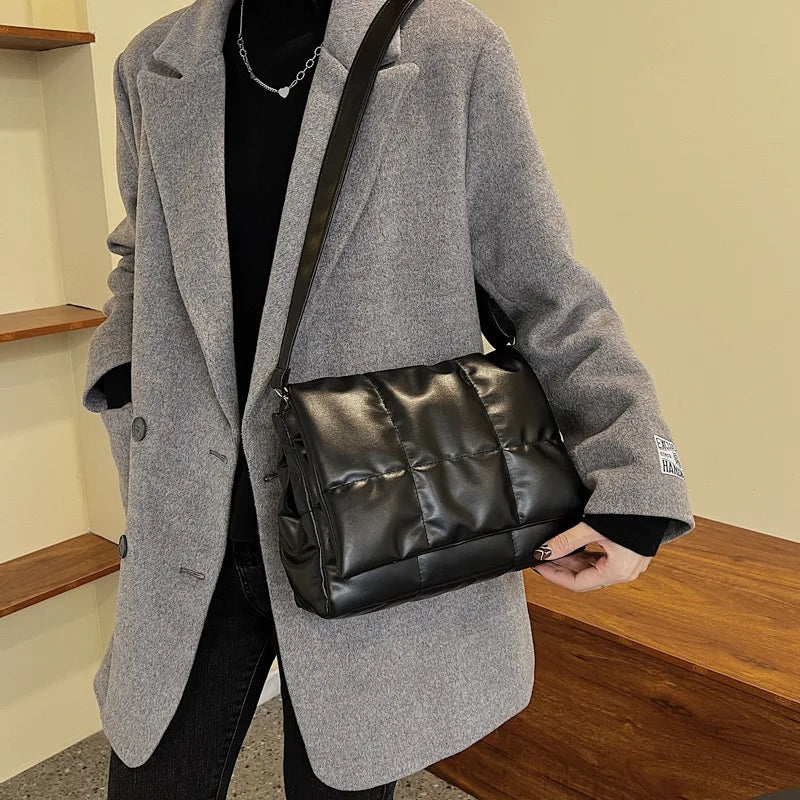 Large Capacity Totes Women Shoulder Bag Quilted Shopper Bag