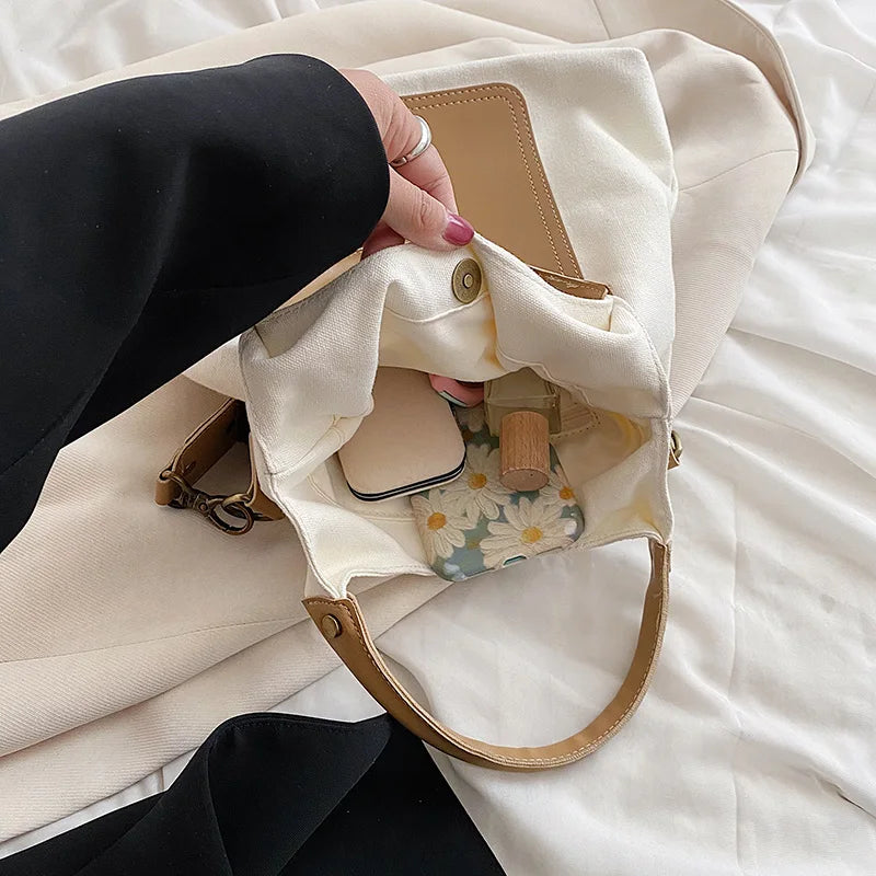 Large Capacity Tote Bag for Women Casual, Canvas Shopping Shoulder Messenger