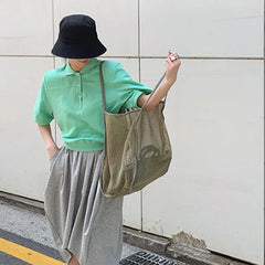 Large Capacity Mesh Shoulder Bag Transparent Tote Women Handbag