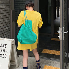 Large Capacity Mesh Shoulder Bag Transparent Tote Women Handbag