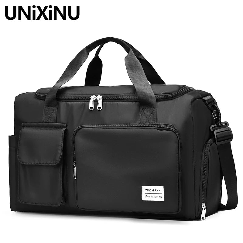 Large Capacity Gym Bag with Shoe Compartment and Wet/Dry Separation