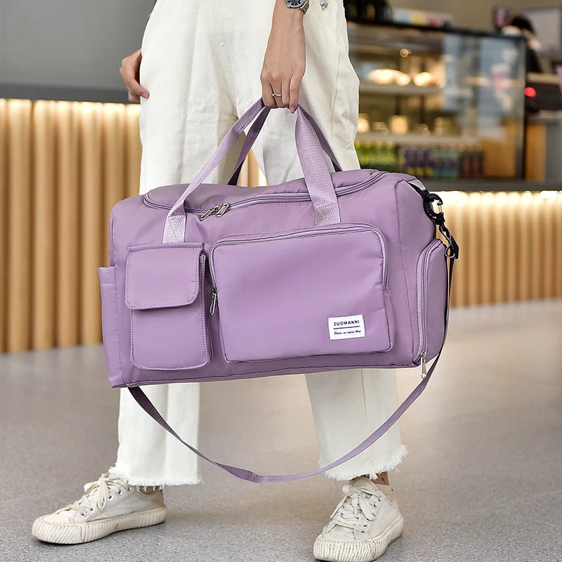 Large Capacity Gym Bag with Shoe Compartment and Wet/Dry Separation