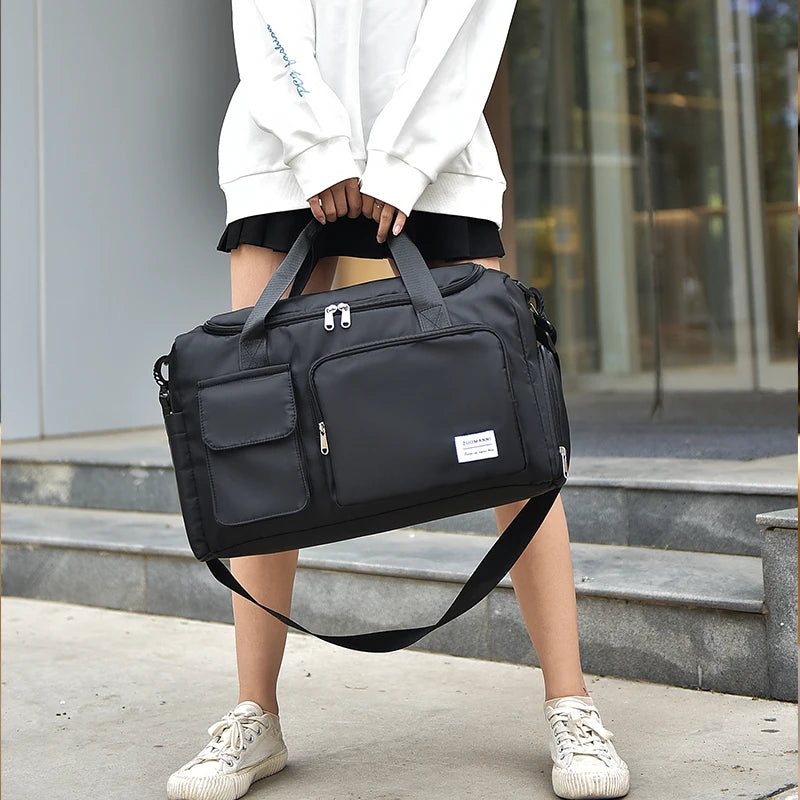 Large Capacity Gym Bag with Shoe Compartment and Wet/Dry Separation