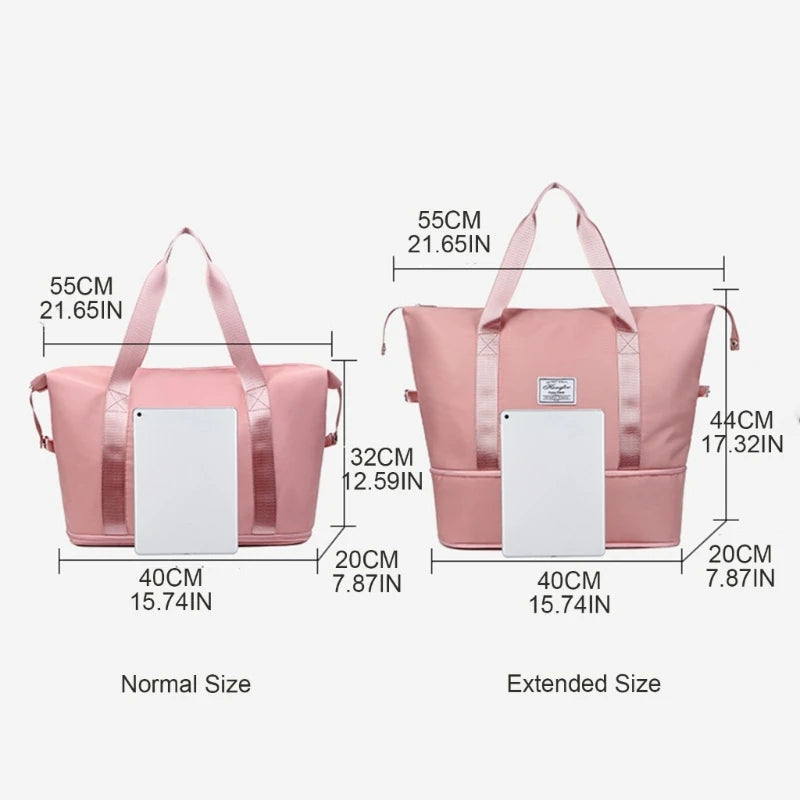 Large Capacity Lightweight Travel Bag Gym Bag Wet & Dry Separation Bag