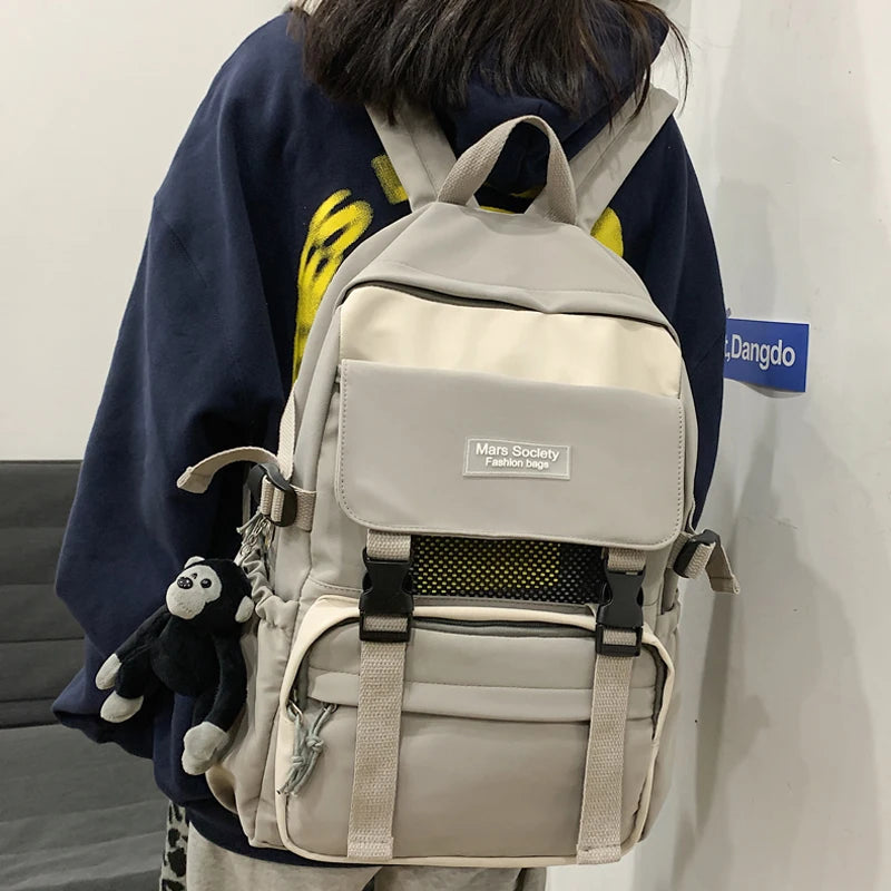 Large Capacity Teenage Girl Backpack Waterproof Schoolbag