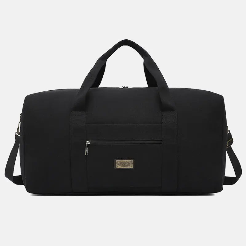 Large Capacity Canvas Travel Bag Cut-proof Short Overnight Shoulder Bag Q95