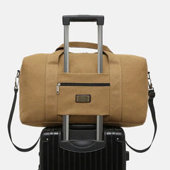 Large Capacity Canvas Travel Bag Cut-proof Short Overnight Shoulder Bag Q95