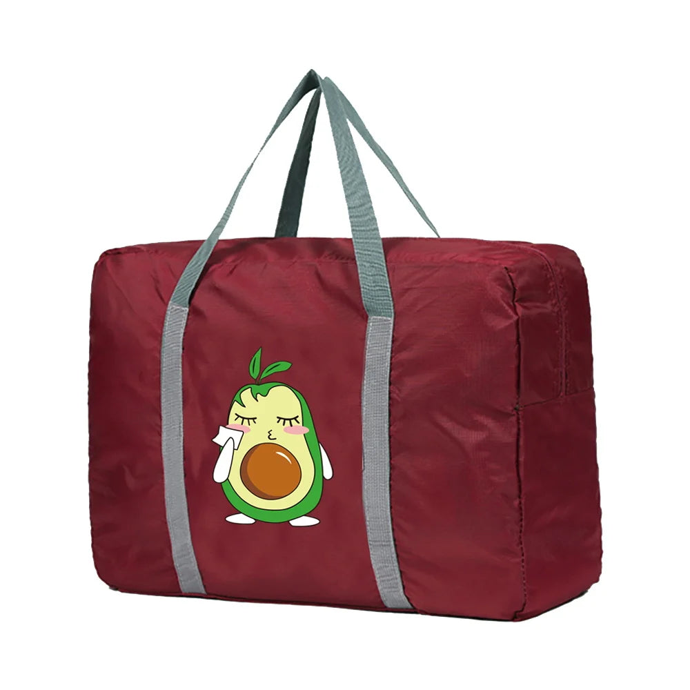 Large Capacity Travel Bags Men Women Luggage Bag Avocado Make Up Print