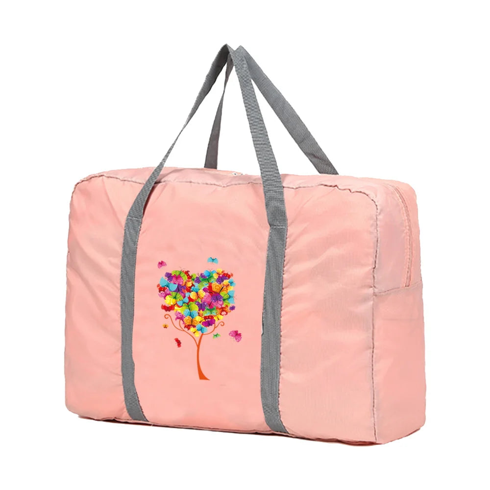 Large Travel Bag Clothing Organizer Handbag Tree of Butterflies