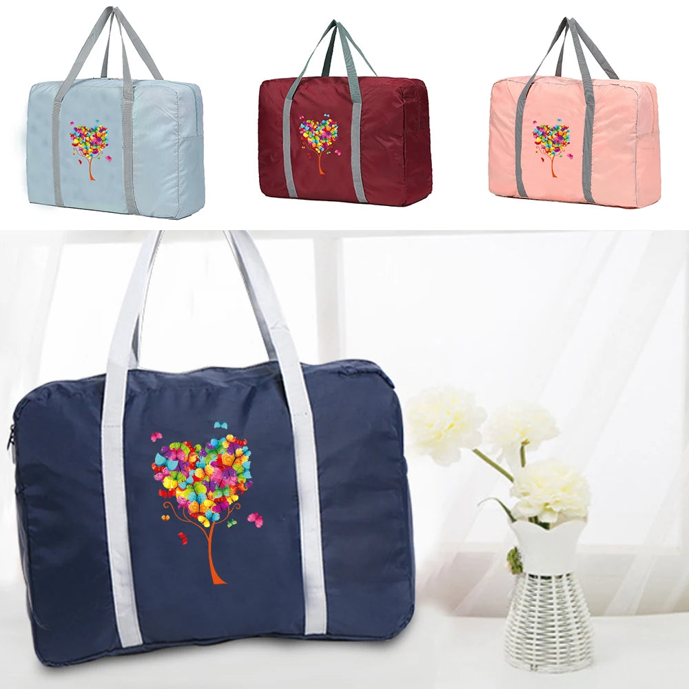 Large Travel Bag Clothing Organizer Handbag Tree of Butterflies