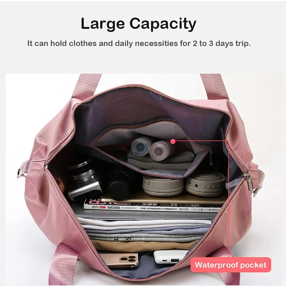 Large Capacity Travel Bags Portable Bag Nylon Foldable Tote Luggage Waterproof
