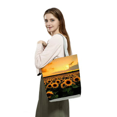Large Capacity Floral Print Ladies Shoulder Bag Sunflower