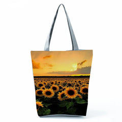 Large Capacity Floral Print Ladies Shoulder Bag Sunflower