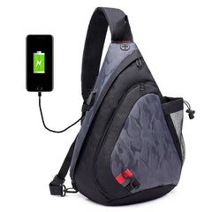 Large Capacity USB Charging Chest Bag Waterproof Crossbody Waist Pack