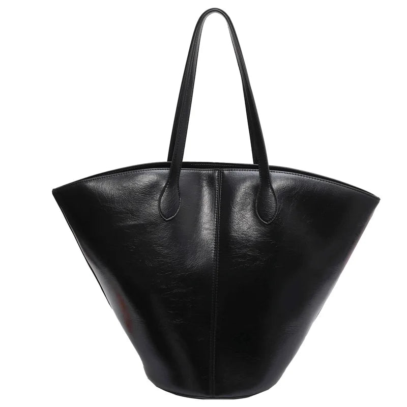 Large Capacity Underarm Bag For Women High PU Leather Shoulder Bag Retro Western