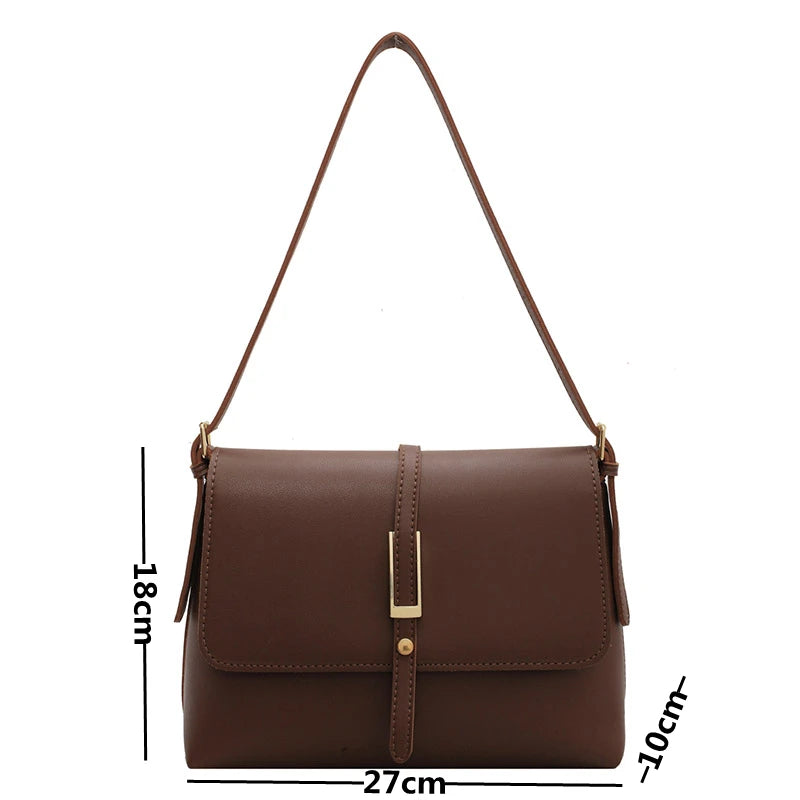 Large Capacity Vintage Shoulder Bag Women PU Leather Ladies Crossbody