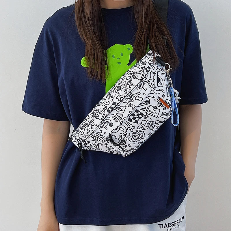 Large Capacity Nylon Waist Bag Fanny Pack for Men and Women