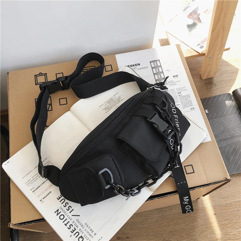 Large Capacity Waist Bag Thick Chain Fanny Pack Multi-Functional Belt Bag