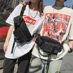 Large Capacity Waist Bag Thick Chain Fanny Pack Multi-Functional Belt Bag
