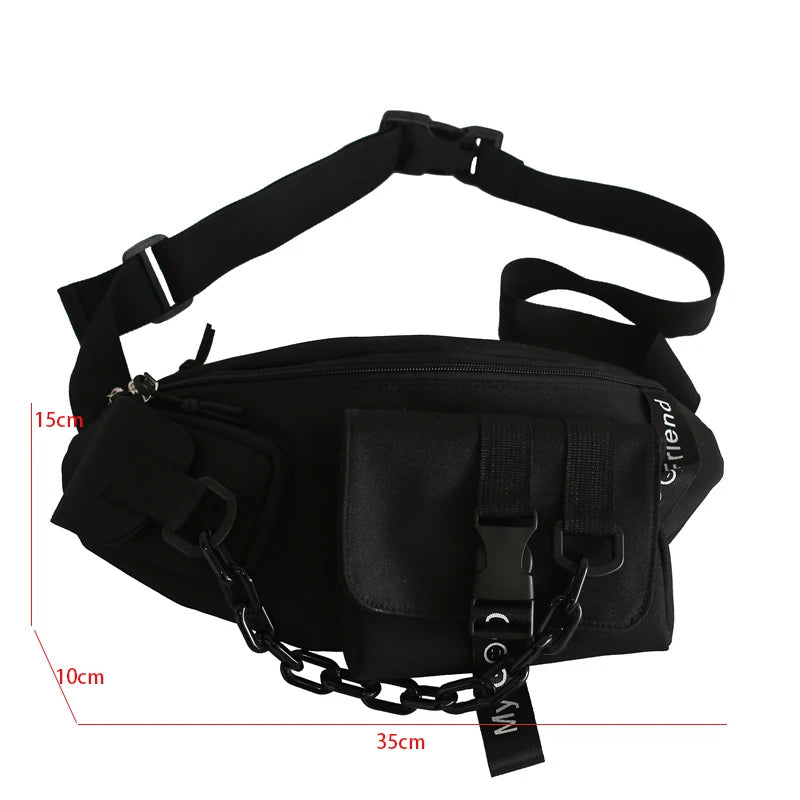 Large Capacity Waist Bag Thick Chain Fanny Pack Multi-Functional Belt Bag
