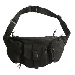 Large Capacity Canvas Waist Bag Unisex Fanny Pack Streetwear Chest Bags