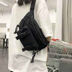 Large Capacity Canvas Waist Bag Unisex Fanny Pack Streetwear Chest Bags