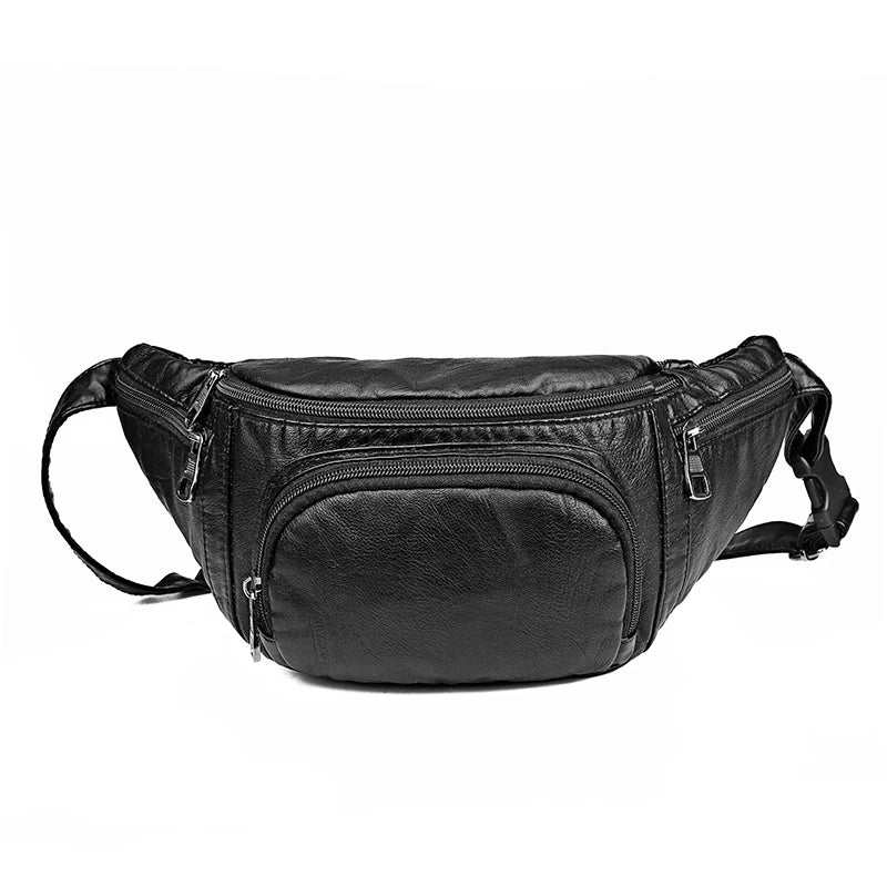 Large Capacity Waist Bag Women Fanny Pack Pu Leather