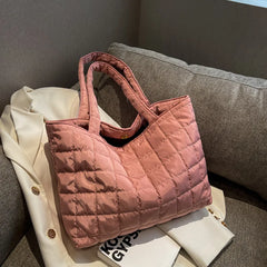 Winter Shoulder Bag Solid Nylon Handbags Casual Tote Bags For Women